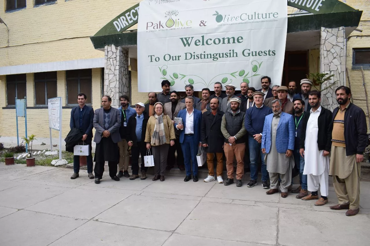 Visit of Italian Olive Experts and diplomats to CCRI, Pirsabaq, Nowshera on 02 February, 2023